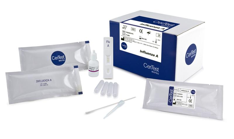 Тест-картка ЦерТест Грип A (20 тестів з тампонами для відбору матеріалу + 1 флакон розчинника + ПК)